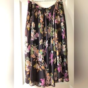 CJ Banks Floral Pleated Skirt – Size 1X, Lined, Gorgeous!